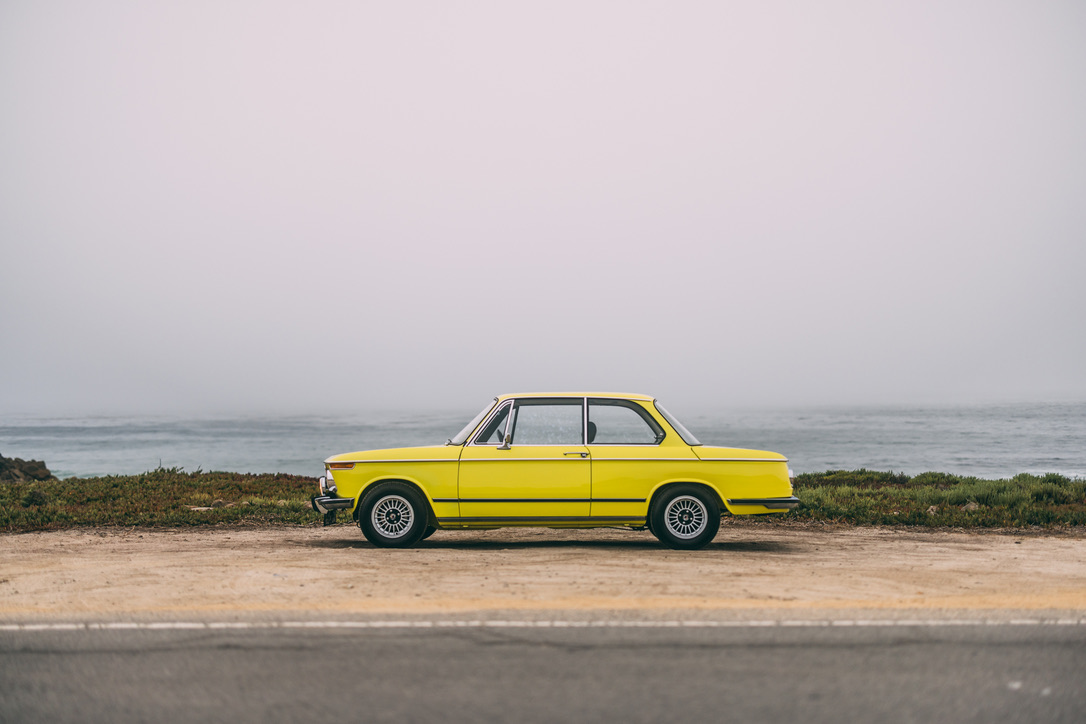 BMW 2002 te electric conversion on the California coast