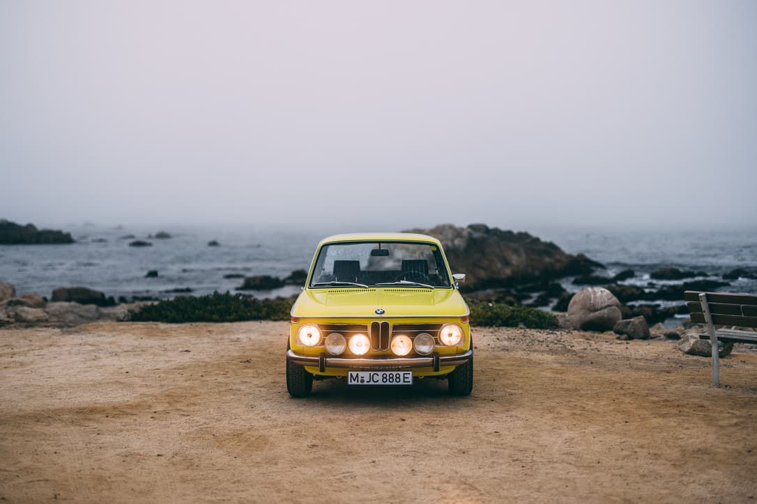 BMW 2002 te electric conversion on California coast